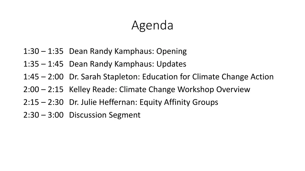 agenda