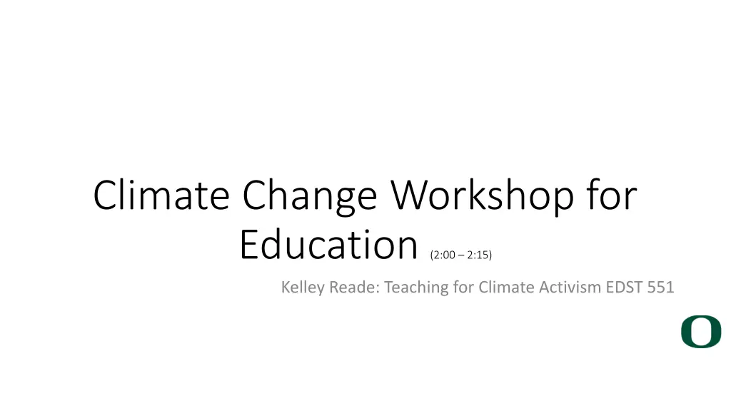 climate change workshop for education