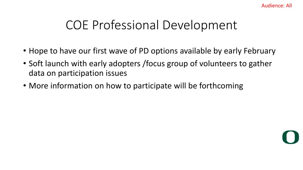 coe professional development