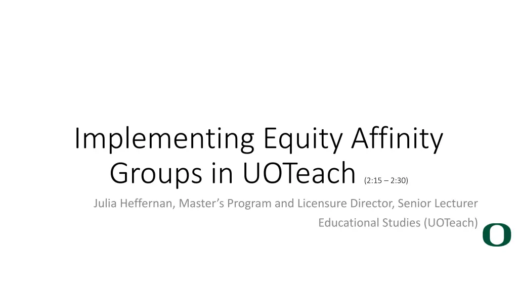 implementing equity affinity groups in uoteach