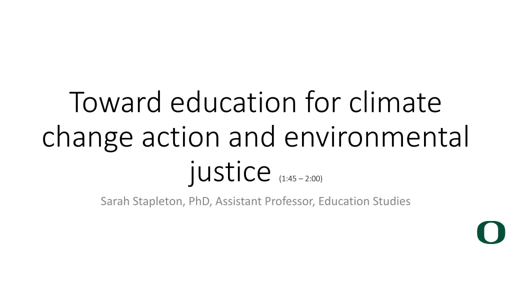 toward education for climate change action