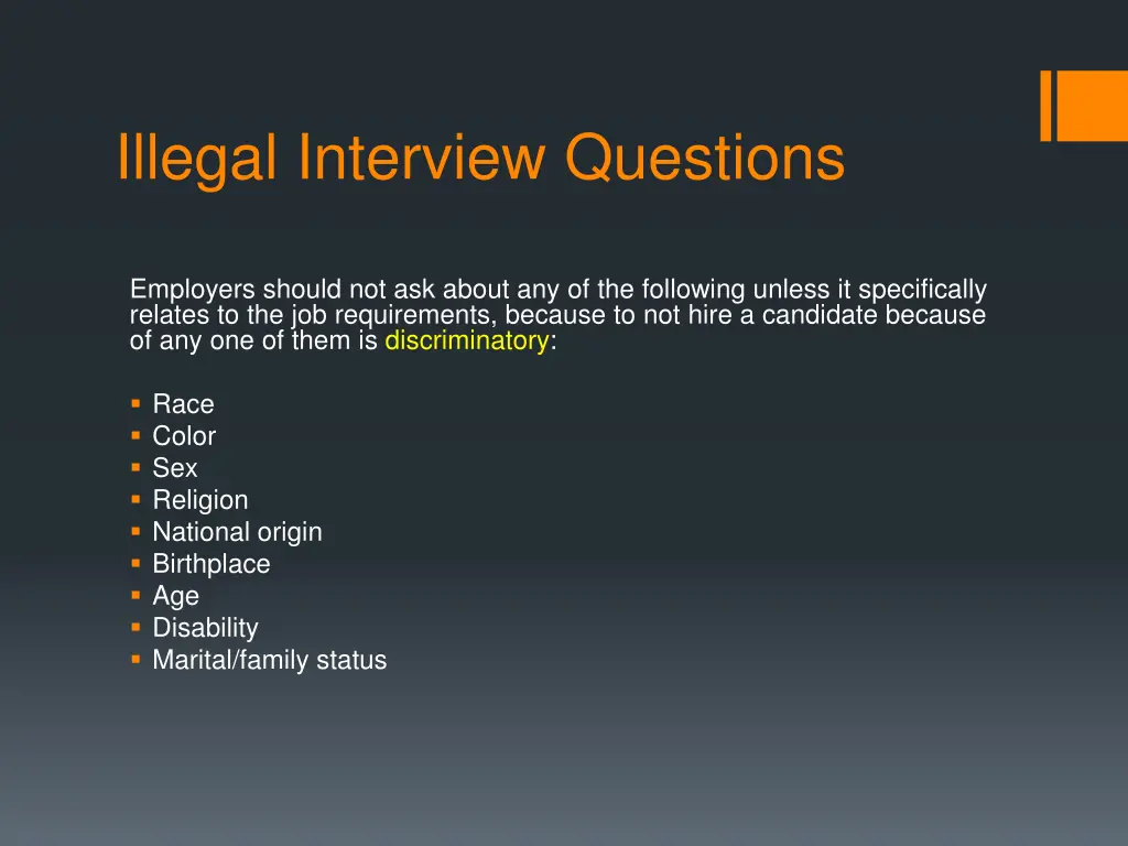 illegal interview questions