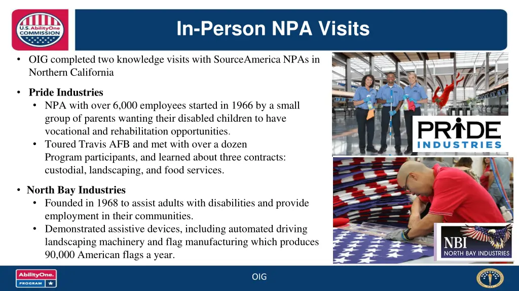 in person npa visits
