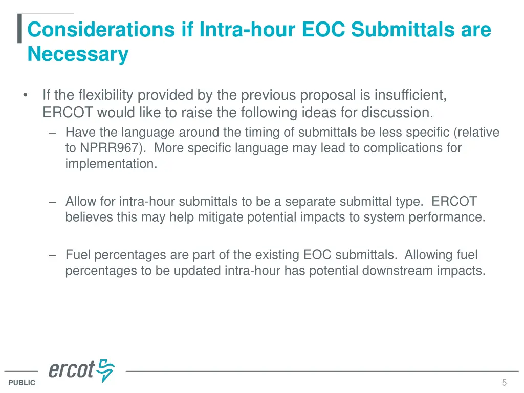 considerations if intra hour eoc submittals