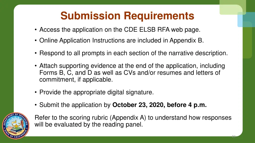 submission requirements