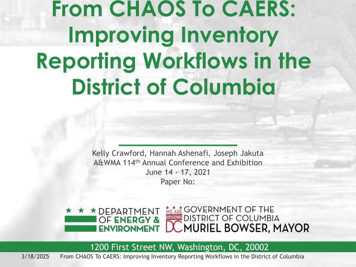 from chaos to caers improving inventory reporting
