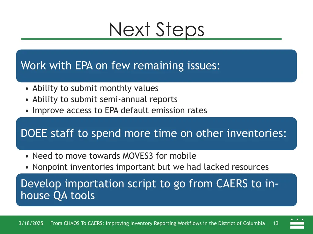 next steps
