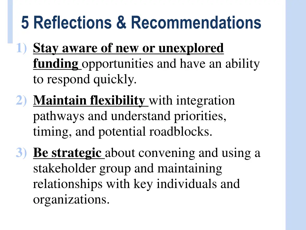 5 reflections recommendations