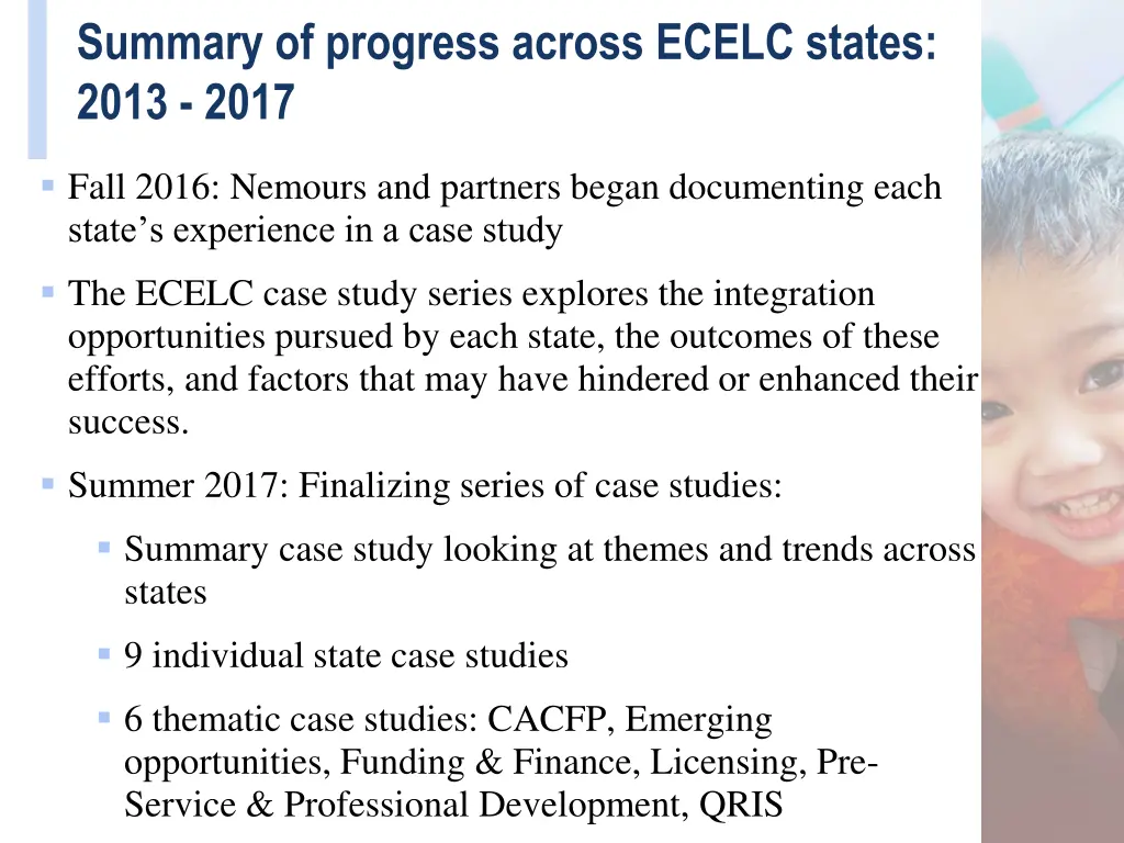 summary of progress across ecelc states 2013 2017