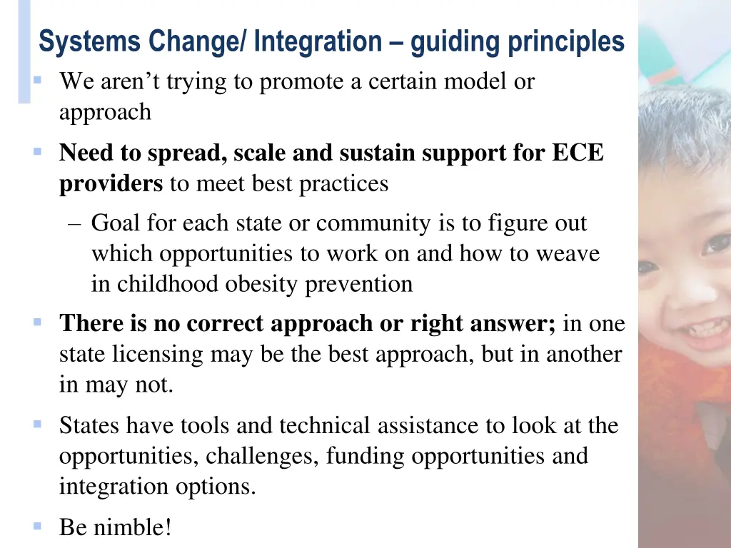 systems change integration guiding principles