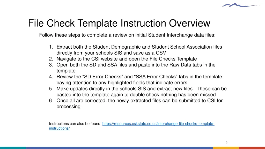 file check template instruction overview