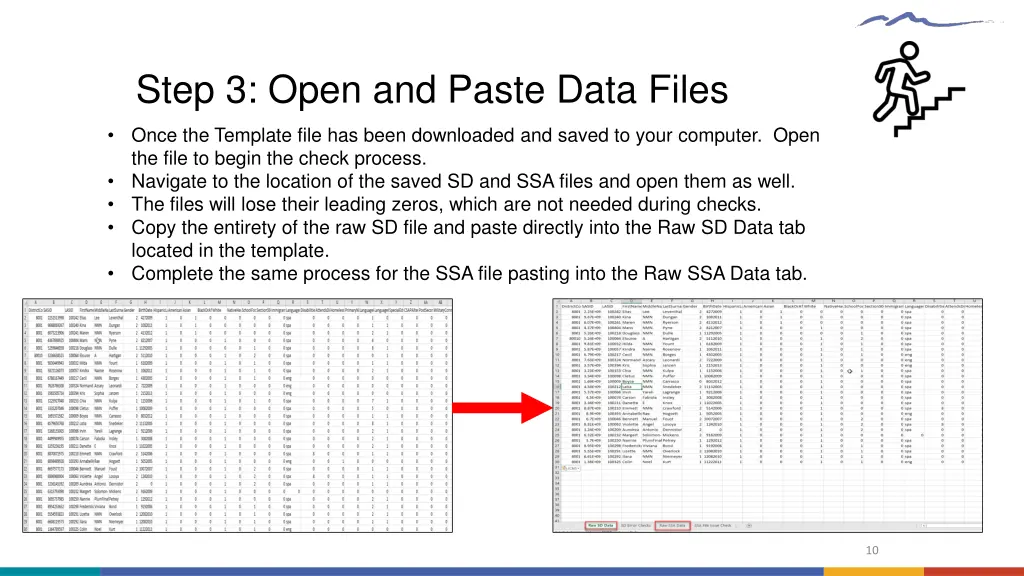 step 3 open and paste data files