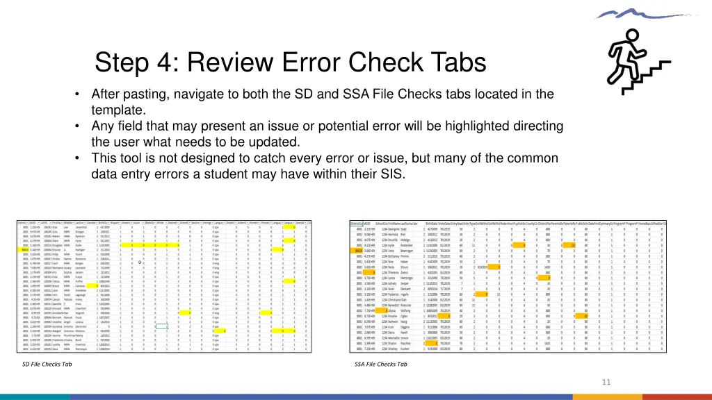 step 4 review error check tabs