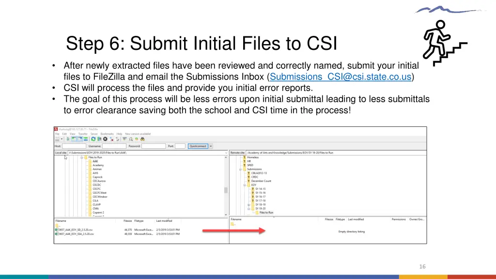 step 6 submit initial files to csi