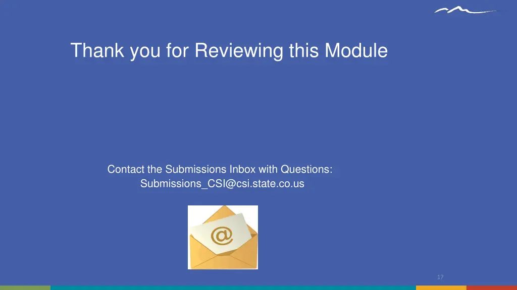 thank you for reviewing this module