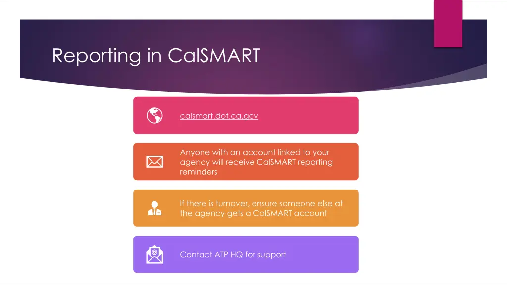 reporting in calsmart