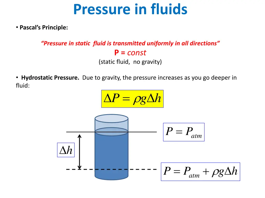 pressure in fluids