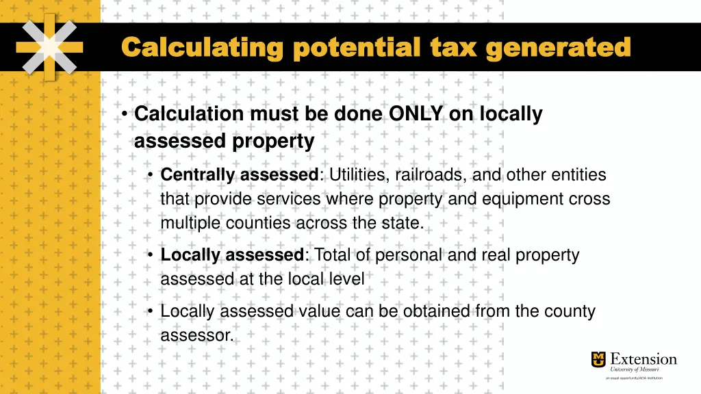 calculating potential tax generated calculating