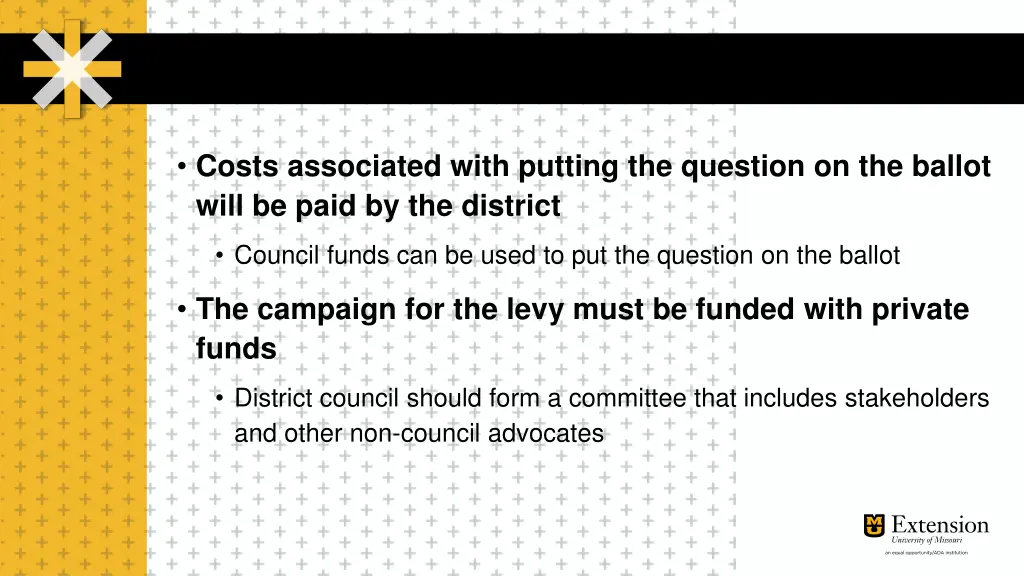 costs associated with putting the question