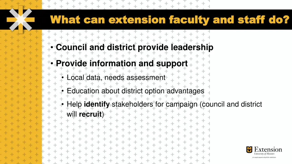 what can extension faculty and staff do what