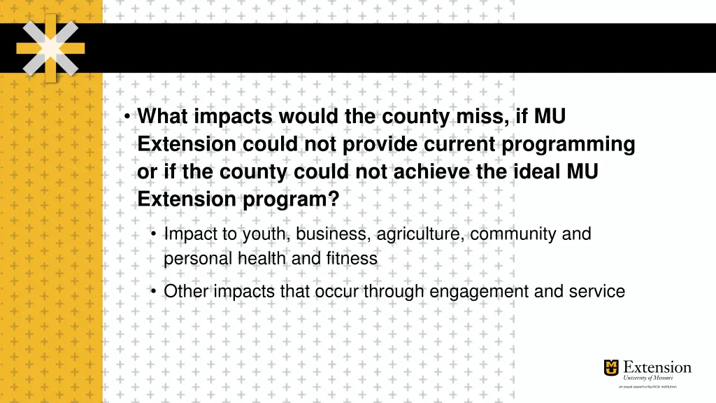 what impacts would the county miss