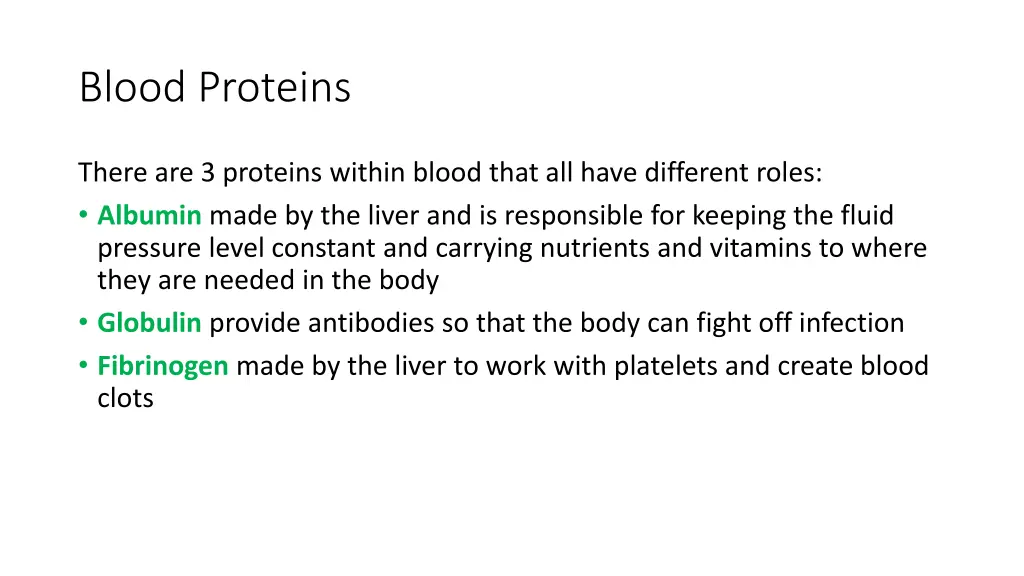 blood proteins