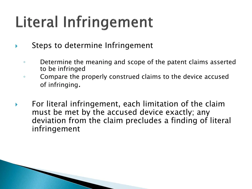 steps to determine infringement