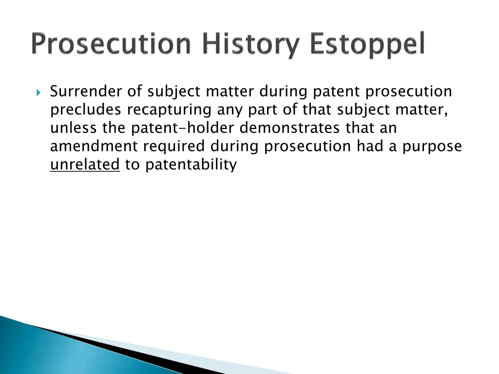 surrender of subject matter during patent