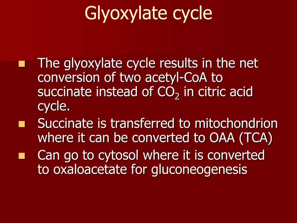 glyoxylate cycle