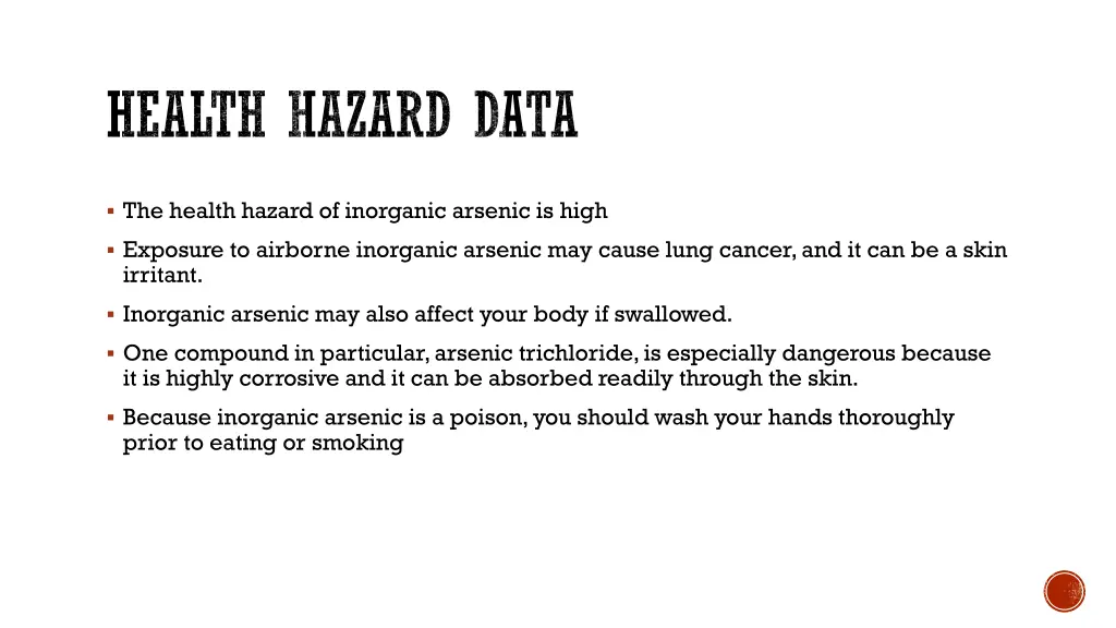 health hazard data