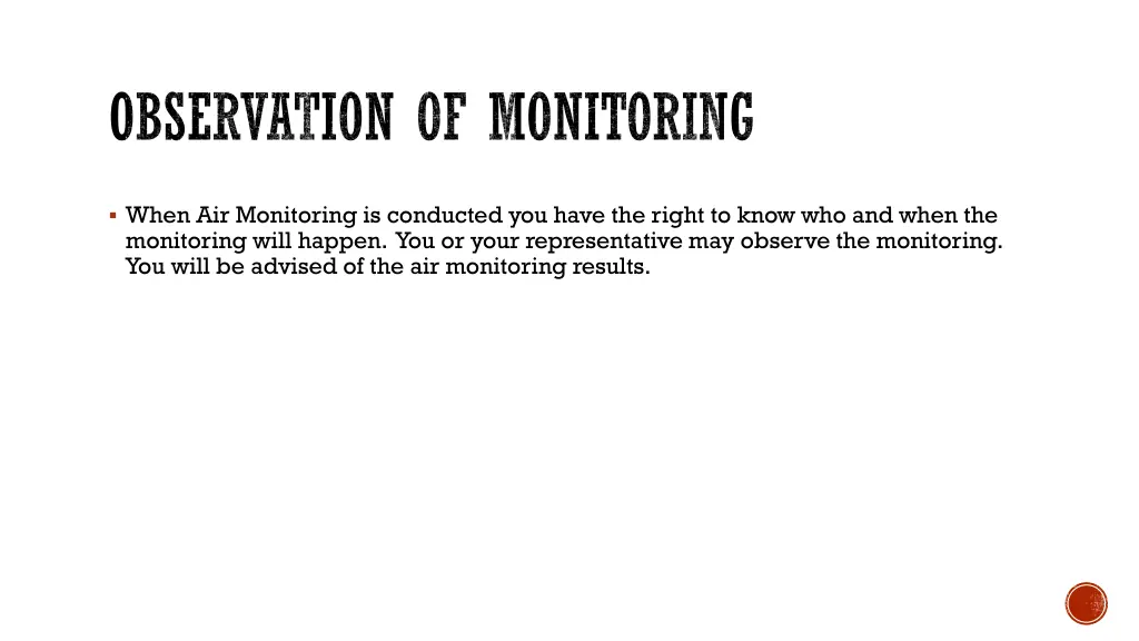 observation of monitoring