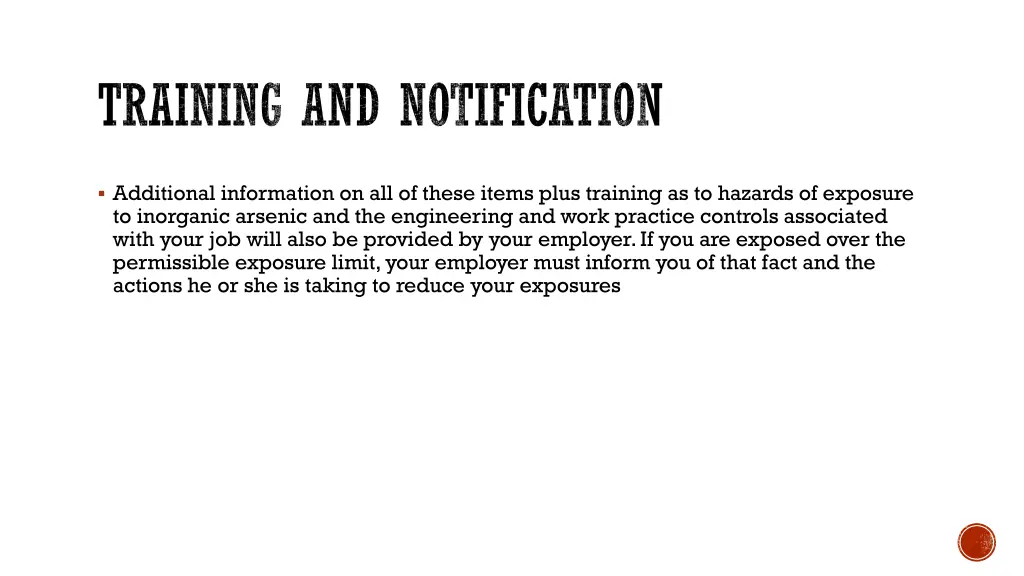training and notification