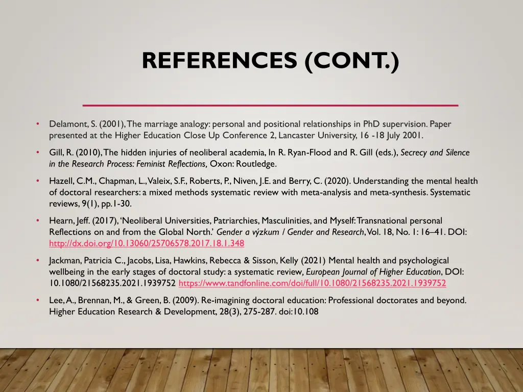 references cont