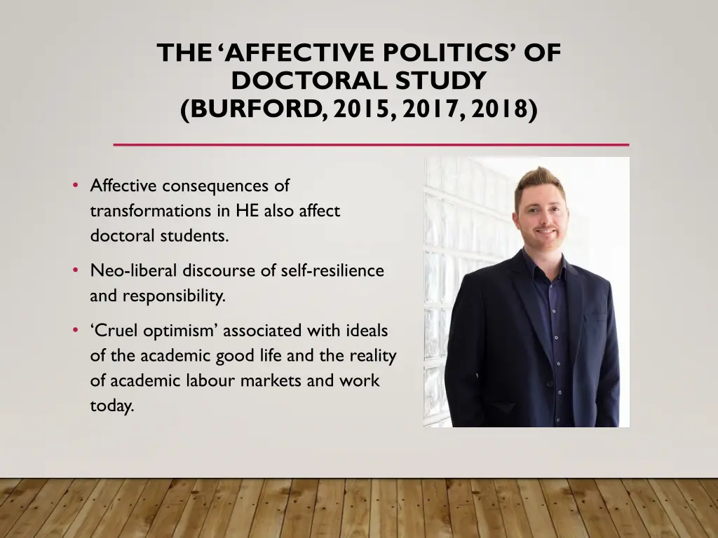 the affective politics of doctoral study burford