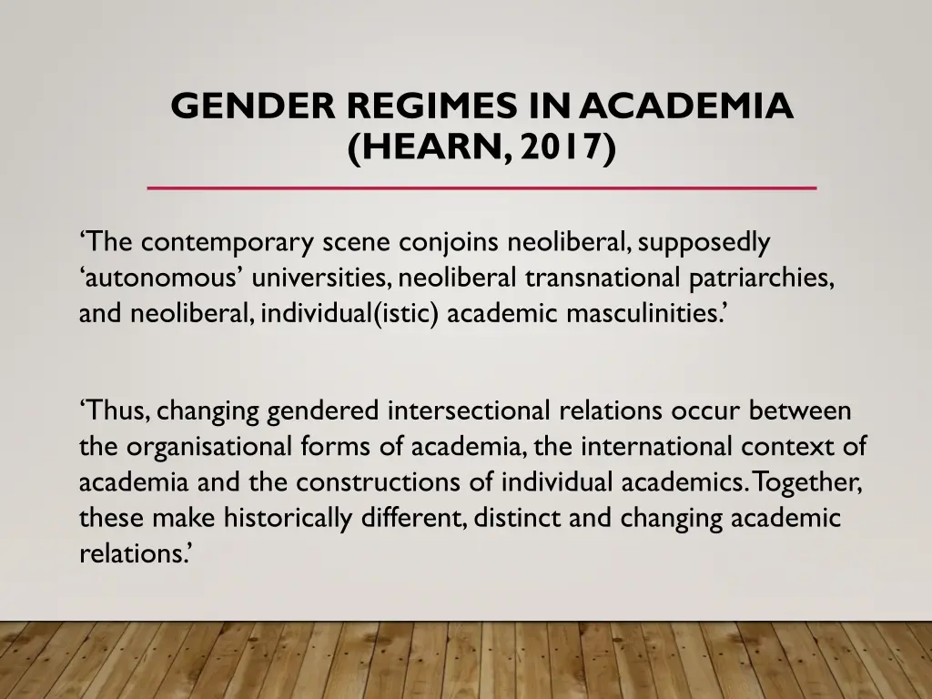 gender regimes in academia hearn 2017