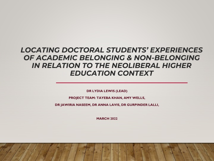 locating doctoral students experiences
