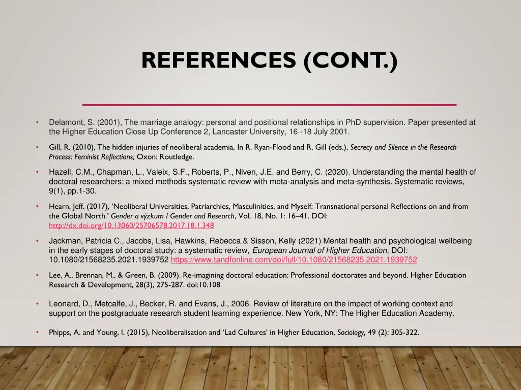 references cont