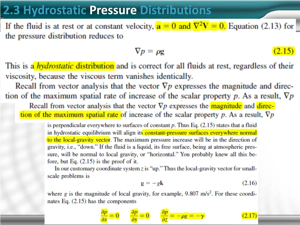 2 3 hydrostatic pressure distributions