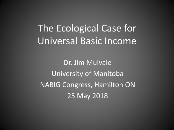 the ecological case for universal basic income