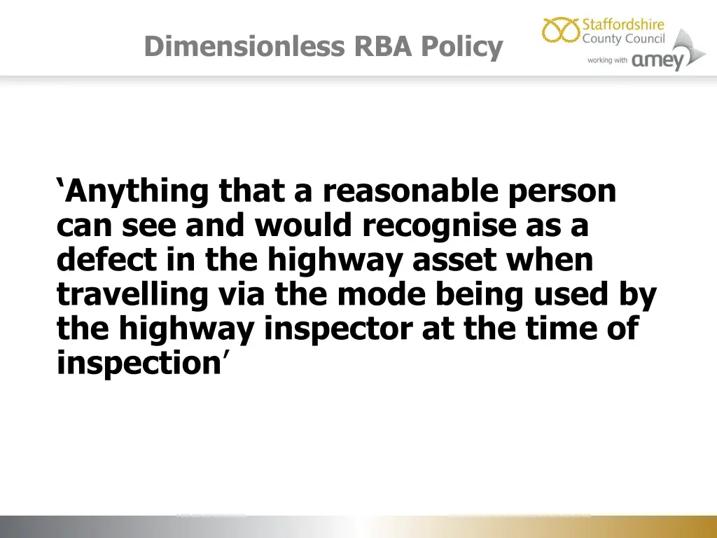 dimensionless rba policy