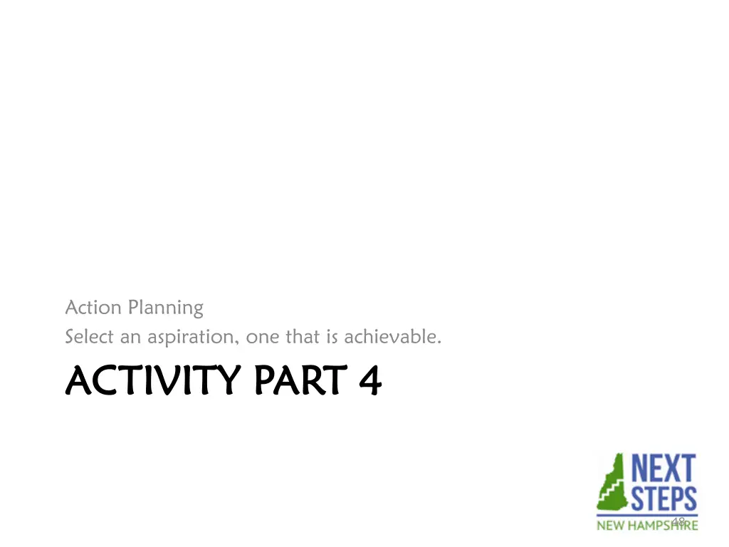 action planning select an aspiration one that