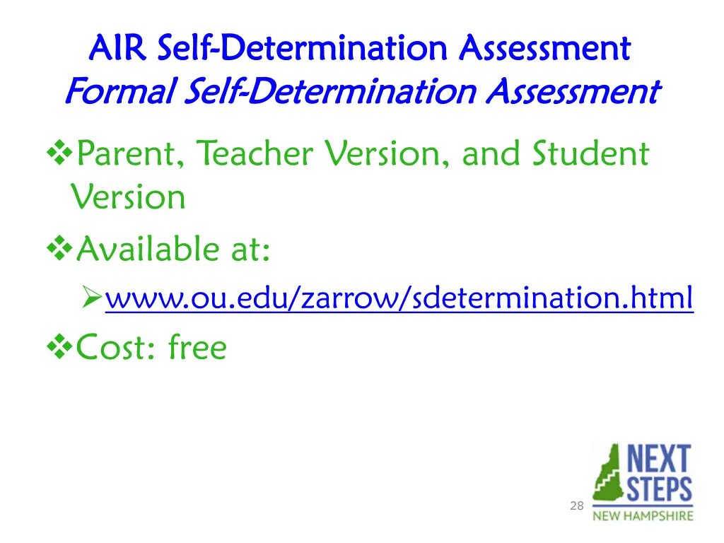 air self air self determination assessment