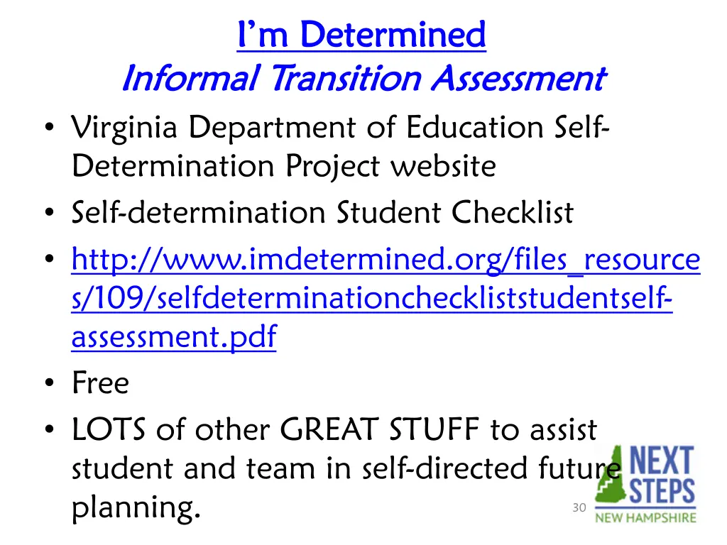 i m i m determined determined informal transition