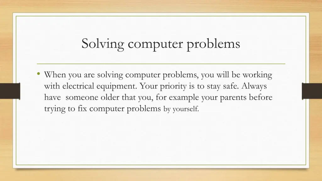 solving computer problems