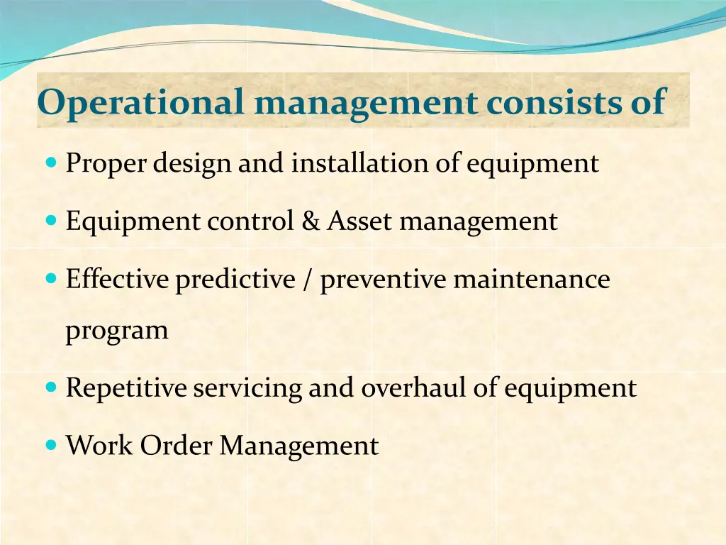 operational management consists of