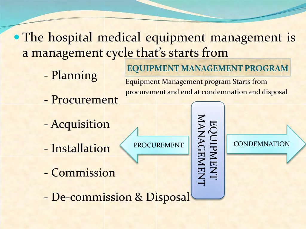 the hospital medical equipment management