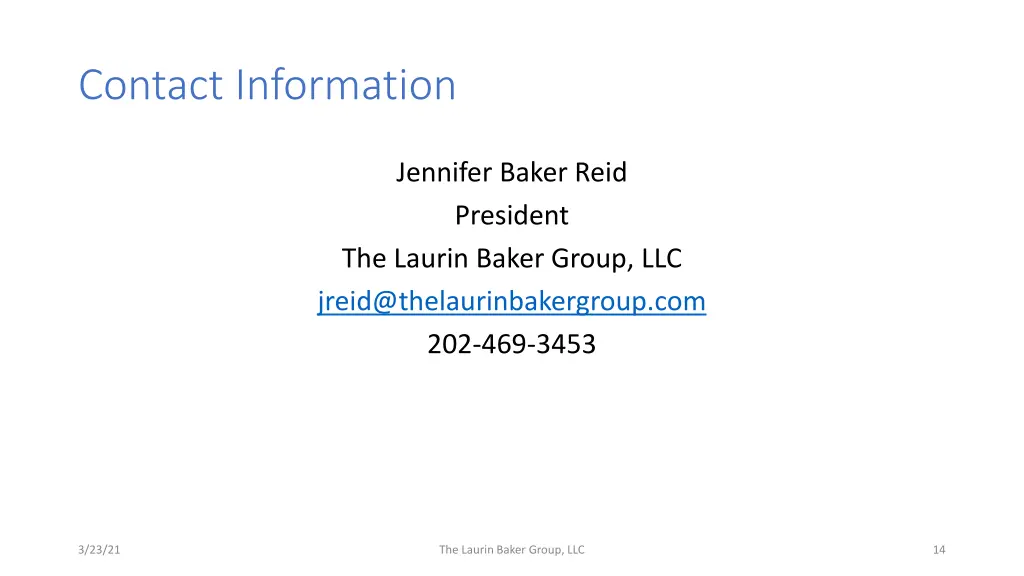 contact information