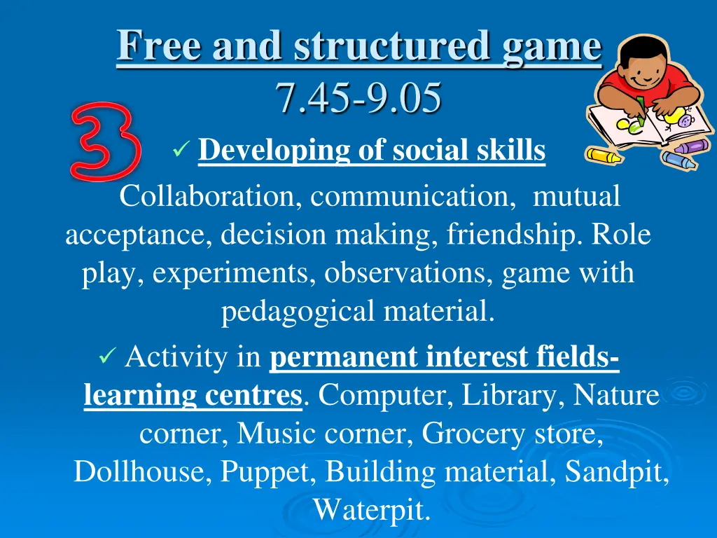 free and structured game 7 45 9 05 developing