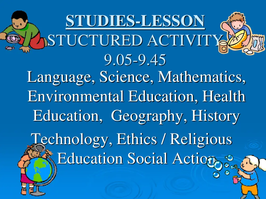 studies lesson stuctured activity