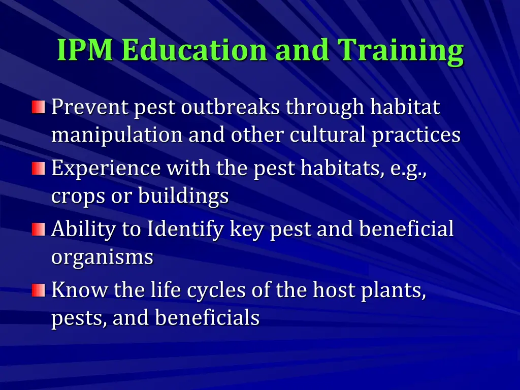 ipm education and training
